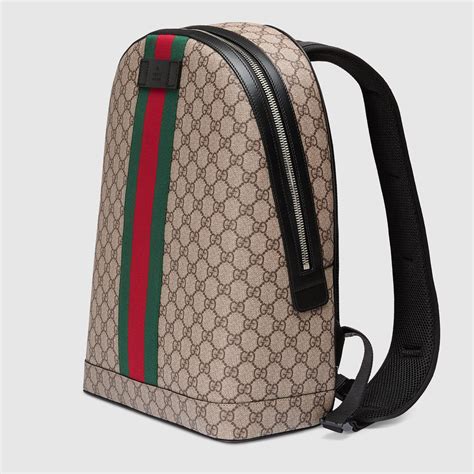 gucci supreme backpack with web|Gucci supreme canvas backpack.